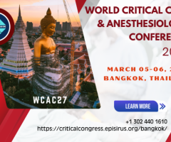 World Critical Care and Anesthesiology Conference 2027 (WCAC27)